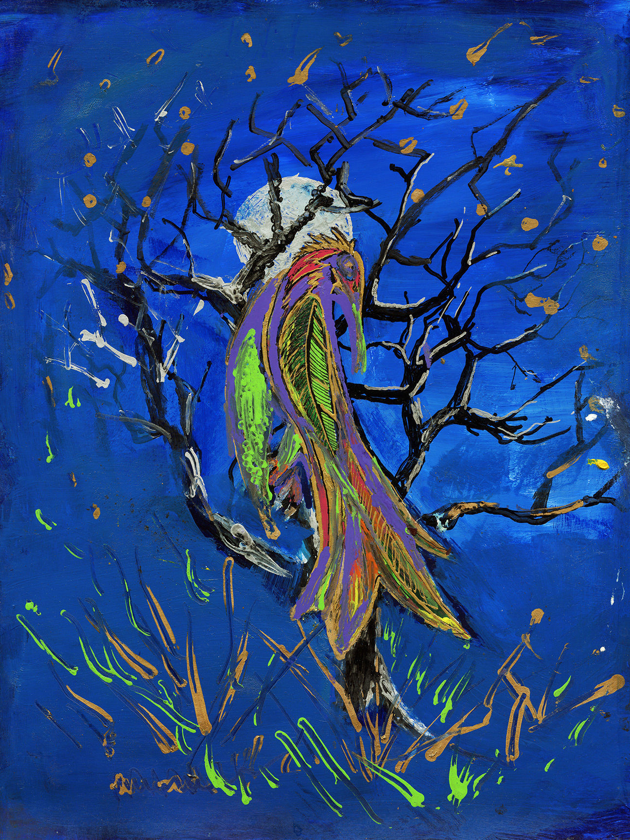 Unknown bird (Oil) • Pencil • Badave (aka David Tubiolo)